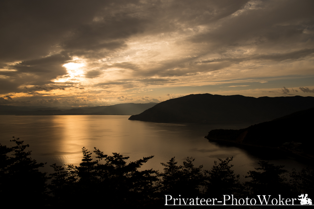 奥琵琶湖の夕陽